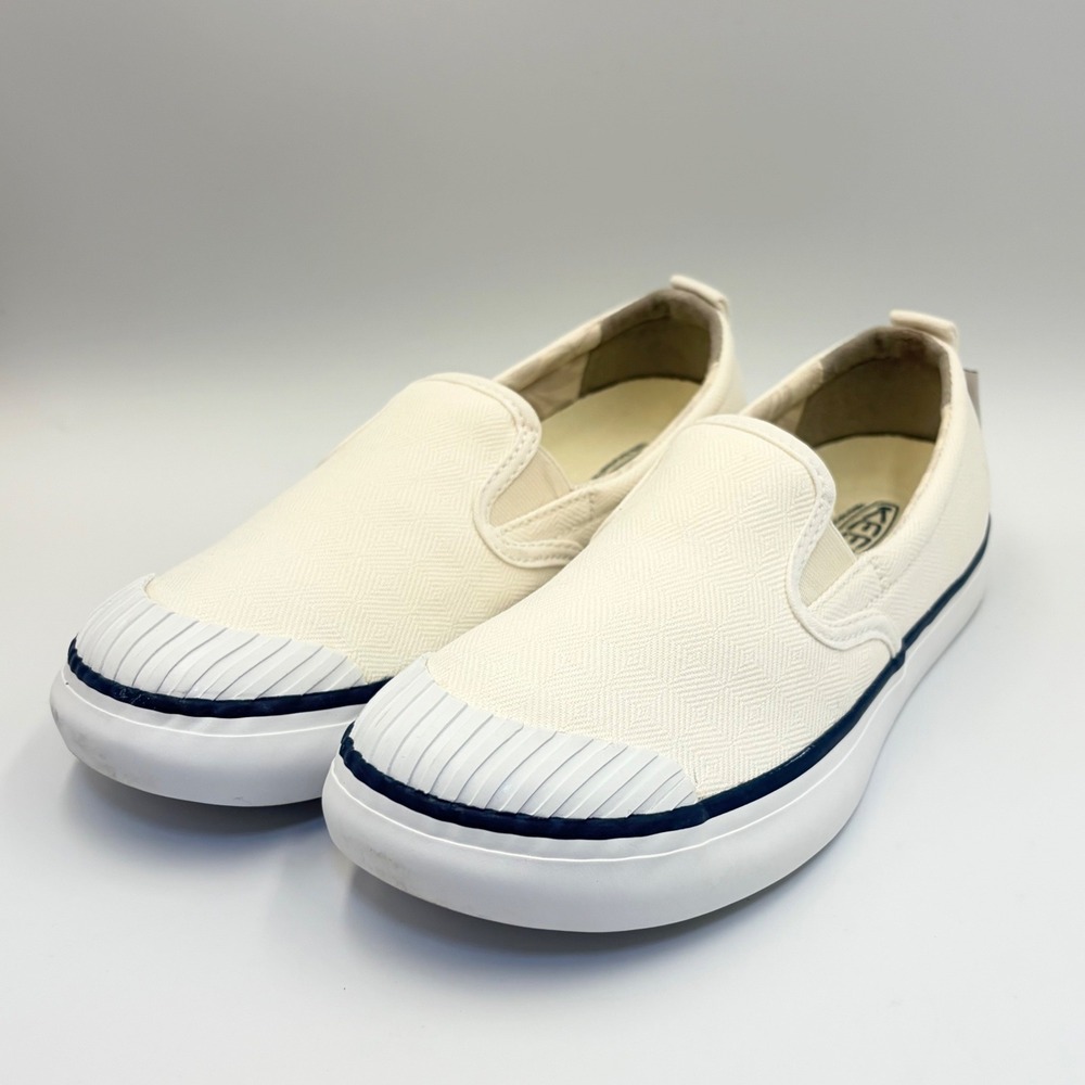 Keen Elsa Slip On Canvas Sneakers Womens 8.5 Star White Diamond Weave‎ 1017153
